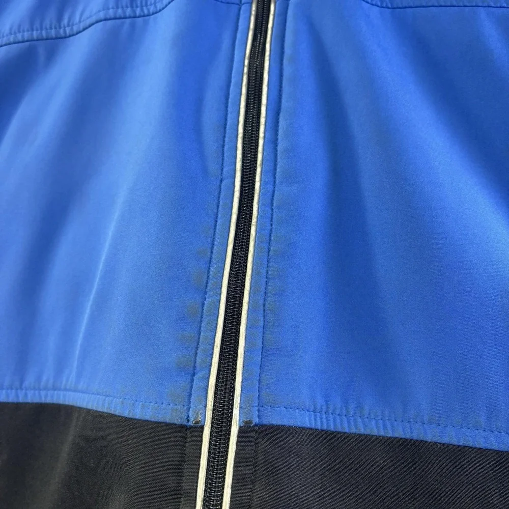 Domino's Gear‎ Jacket Mens Large Blue Black Hooded Windbreaker Workwear Zip